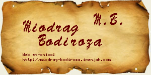 Miodrag Bodiroža vizit kartica
